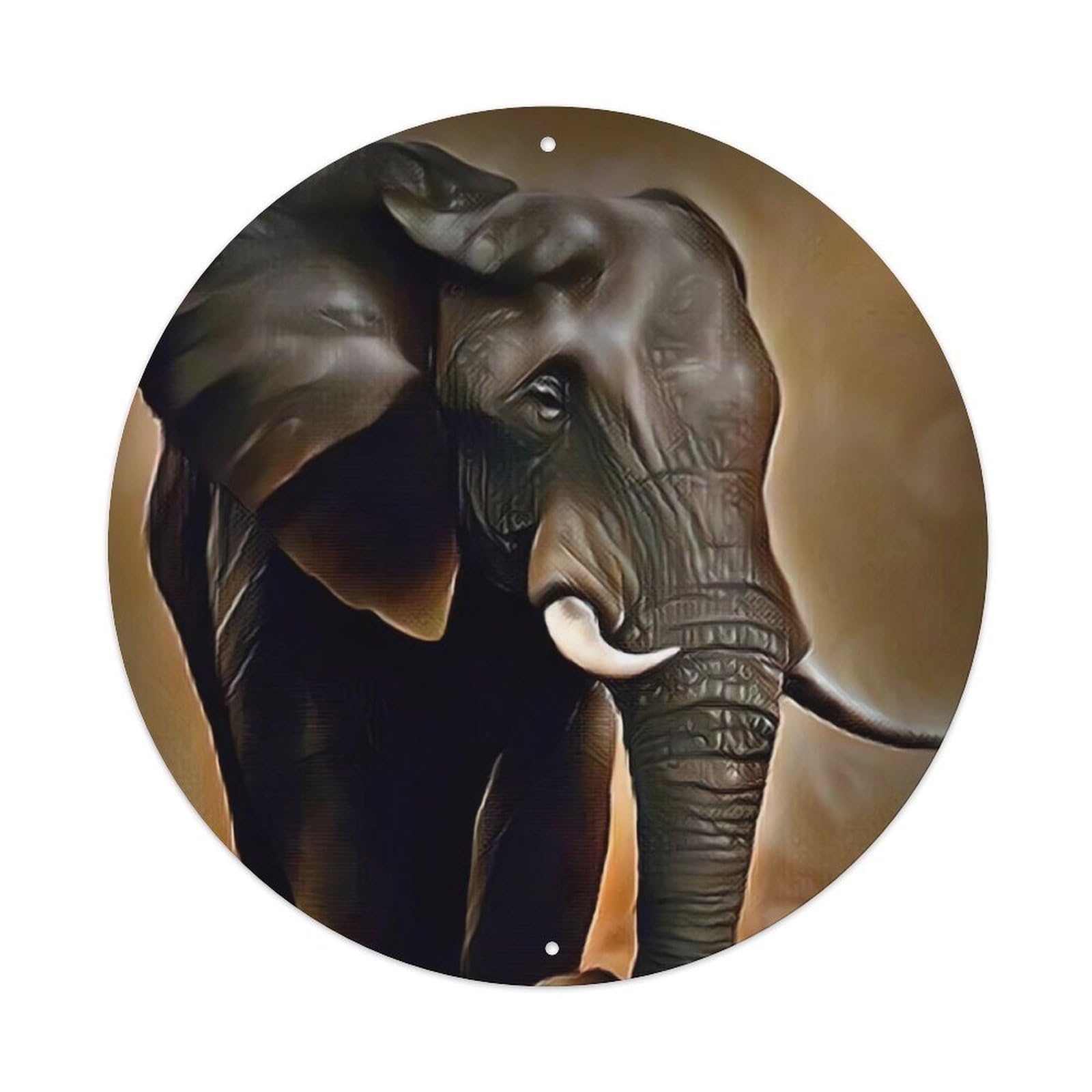 Animal Artwork Elephant And Its Cub Vintage Metal Tin Sign Plaque Wall Decor for Cafe, Club Bar, Office, Garden Metal Poster 8x8Inch