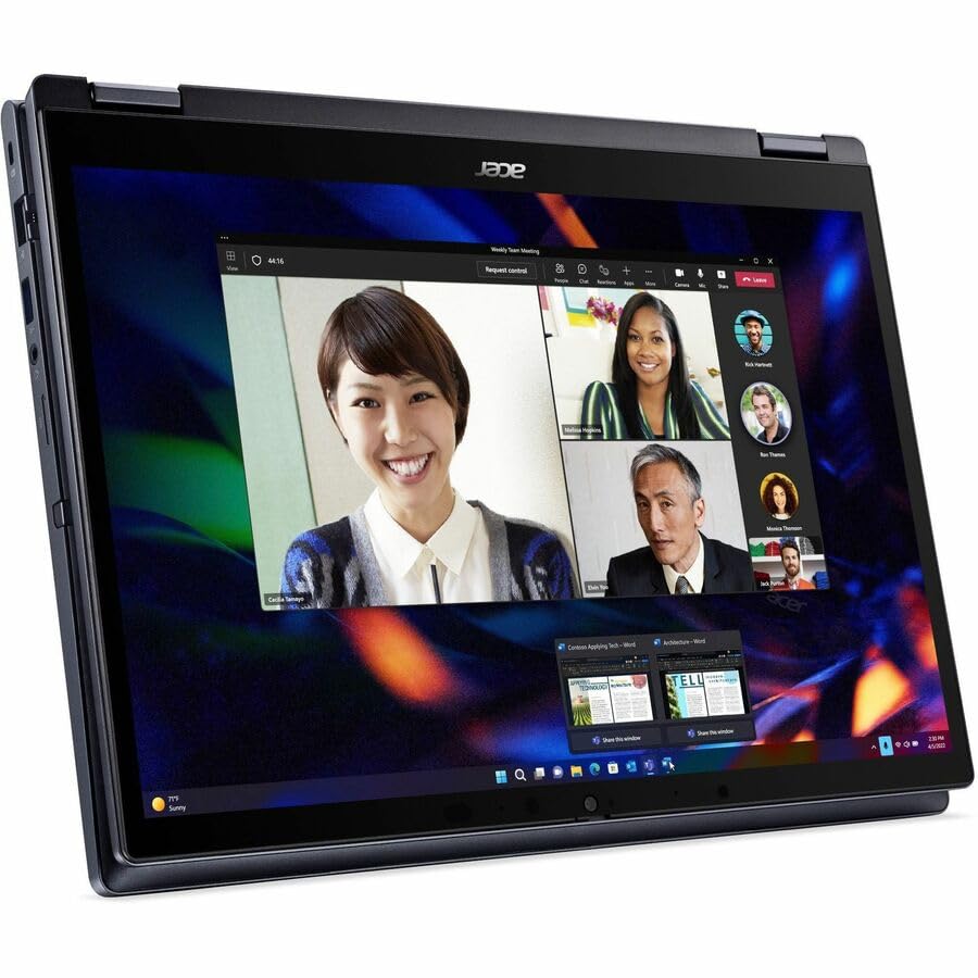 Image of Acer TravelMate P4 Spin 14 TMP414RN-53 TMP414RN-53-7563 14 inch Touchscreen Convertible 2 in 1 Notebook - WUXGA - 60 Hz - Intel Core i7 13th Gen i7-1355U - 32 GB - 1 TB SSD - English Keyboard - Blue