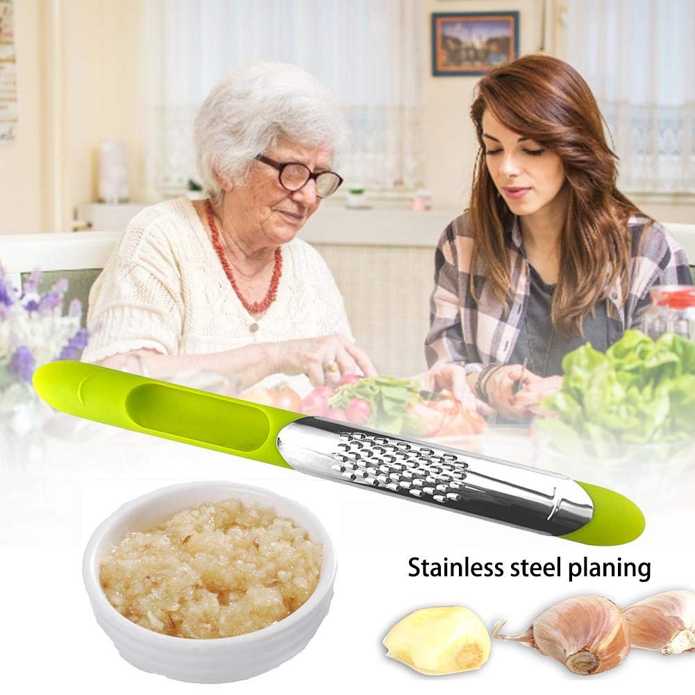 Hemistin Stainless Steel Garlic Grinder, French Garlic Garlic Grater Grater Multifunctional ginger garlic grater Grinding Planer with Non-slip Handle consistent