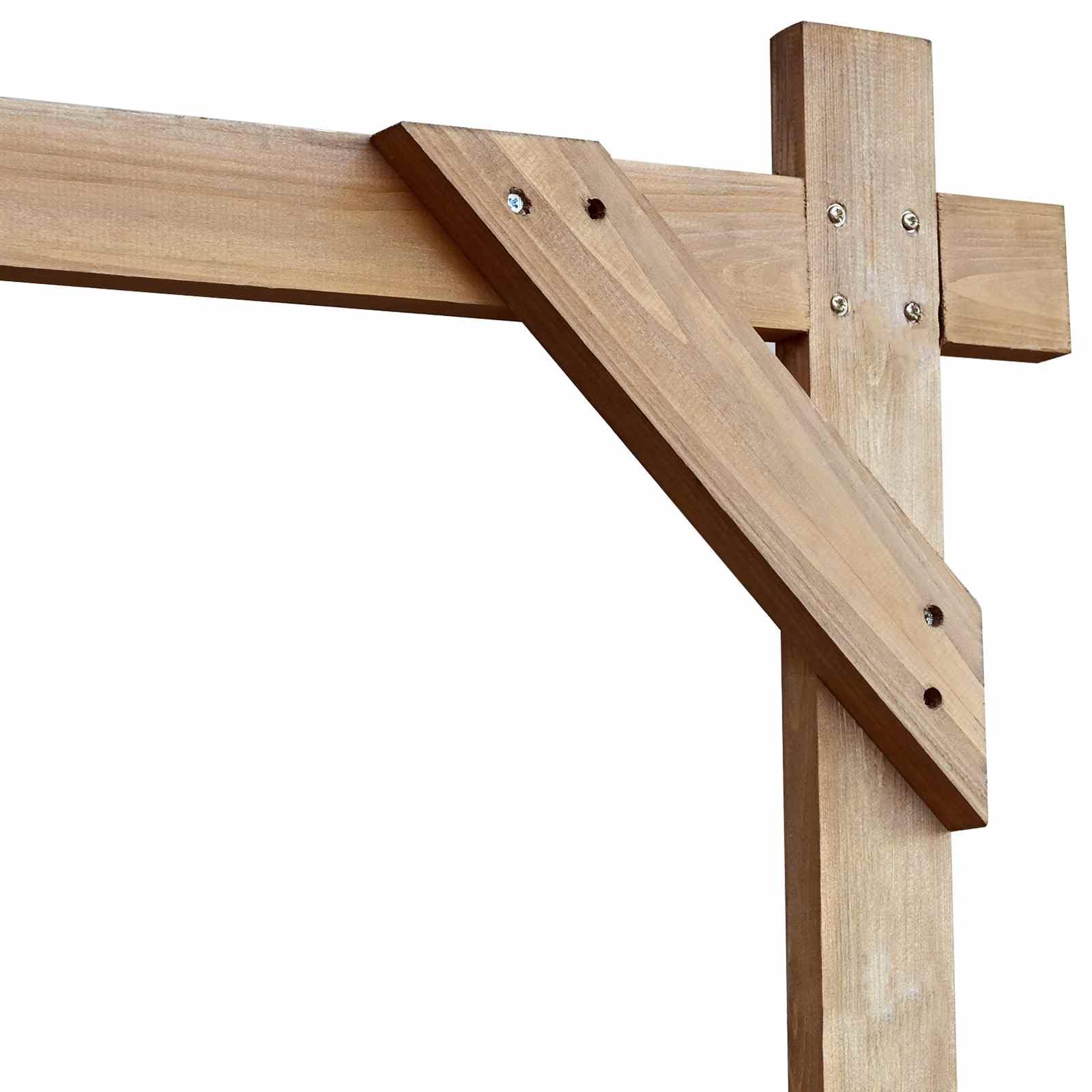 vidaXL Łuk weselny, jasnobrązowy, 225 x 95 x 226 cm, lite drewno sosnowe, ogród i taras, nowoczesny łuk weselny, minimalistyczny design, dekoracja z drewna sosnowego, eleganckie tło na imprezy