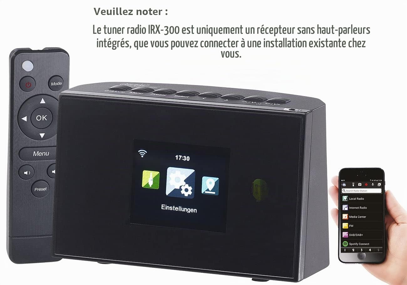 Tuner connecté avec fonctions radio Internet/FM et télécommande IRX-300 [VR-Radio]