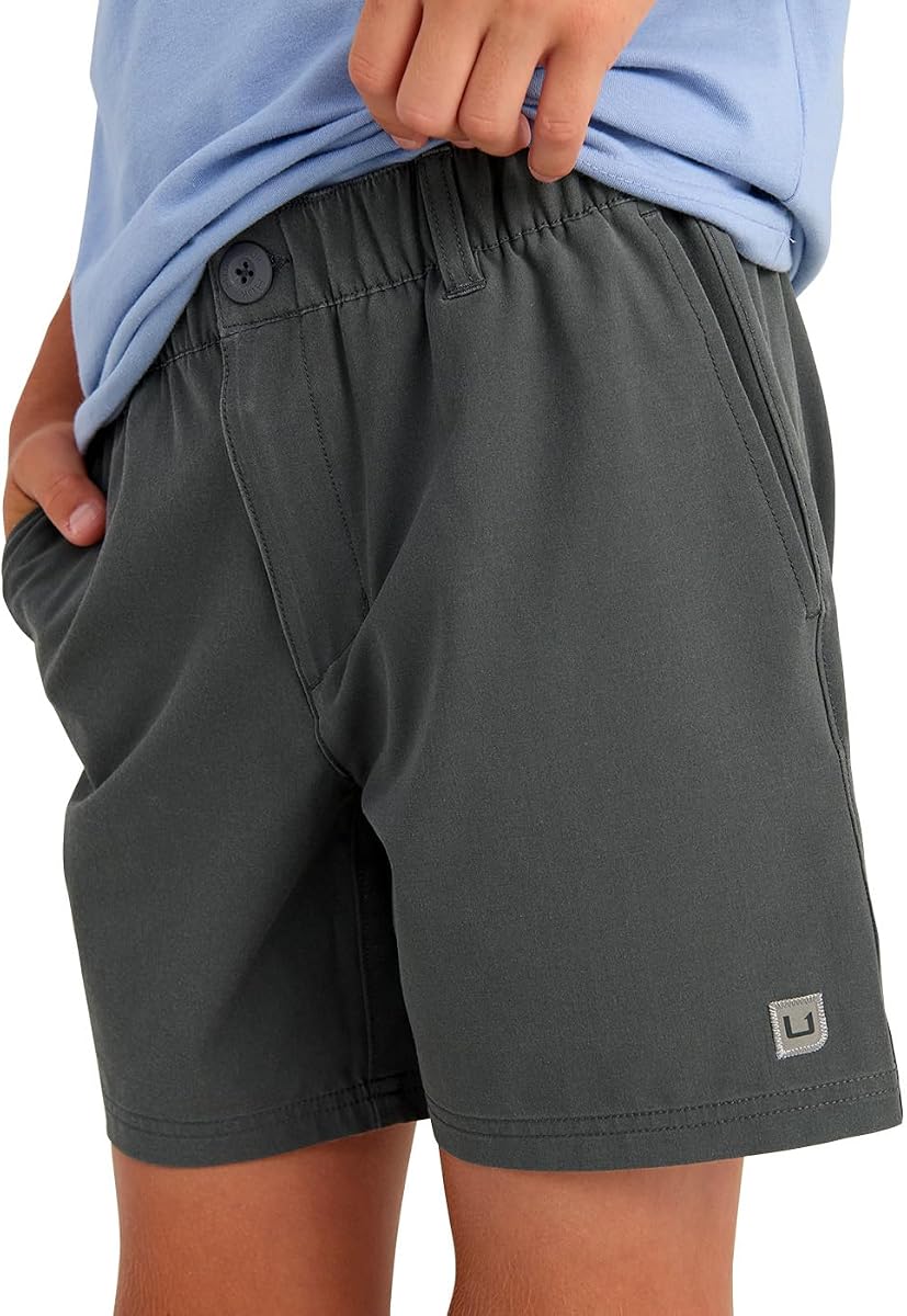 HUK Kids' Shoreside Short, 6" Inseam, UPF 30 Stretch Fishing Short with Elastic Waistband