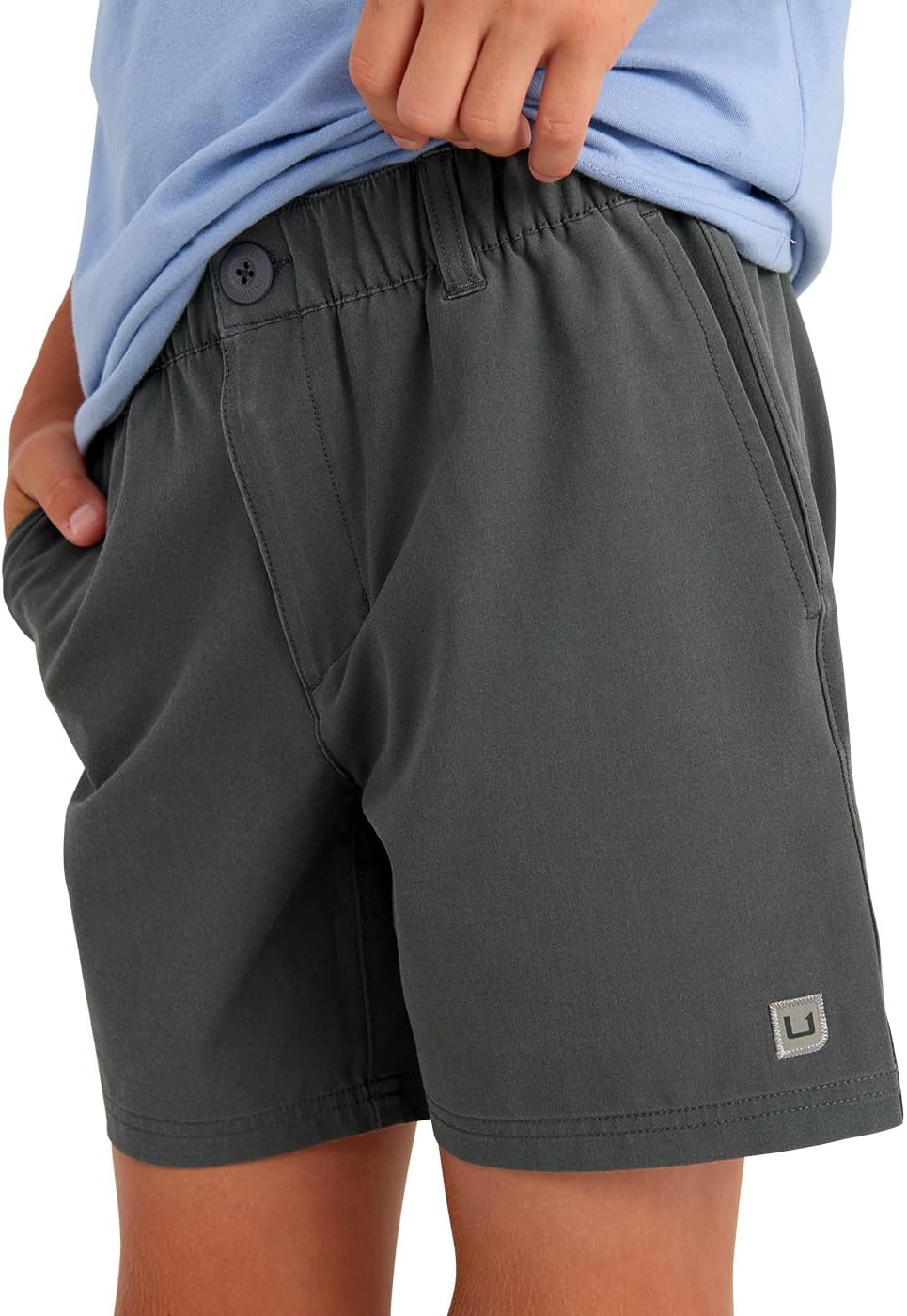 HUK Kids' Shoreside Short, 6" Inseam, UPF 30 Stretch Fishing Short with Elastic Waistband