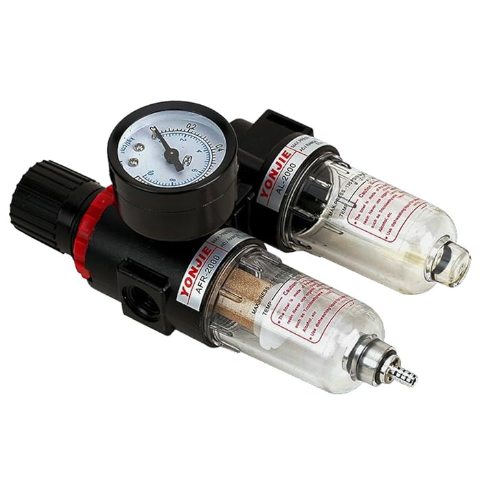Buy Air Filter Regulator, Air Water Pressure Regulator, 1/4" Air Gauge