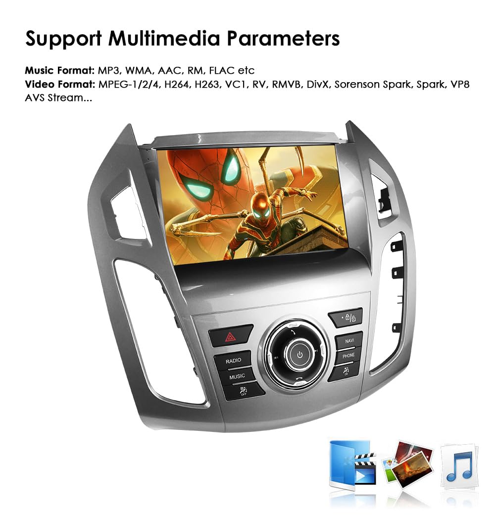 Radio de coche Android 14 de 9 pulgadas para Frod Transit Connect para Frod Tourneo Connect 2013 – 2018, compatible con coche inalámbrico Carplay/Android, control del volante, WiFi/4G, FM SWC 4
