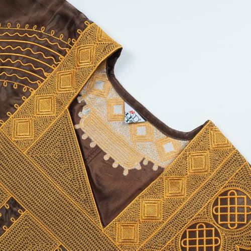 Image of HD African Print Dress for Woman Embroidery Pattern Maxi Dress