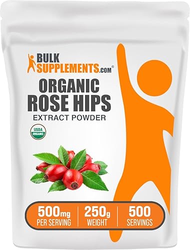 BulkSupplements. com Extracto de rosa mosqueta en polvo, suplemento de hierbas para apoyo antioxidante, polvo de rosa mosqueta, sin gluten, 500 mg
