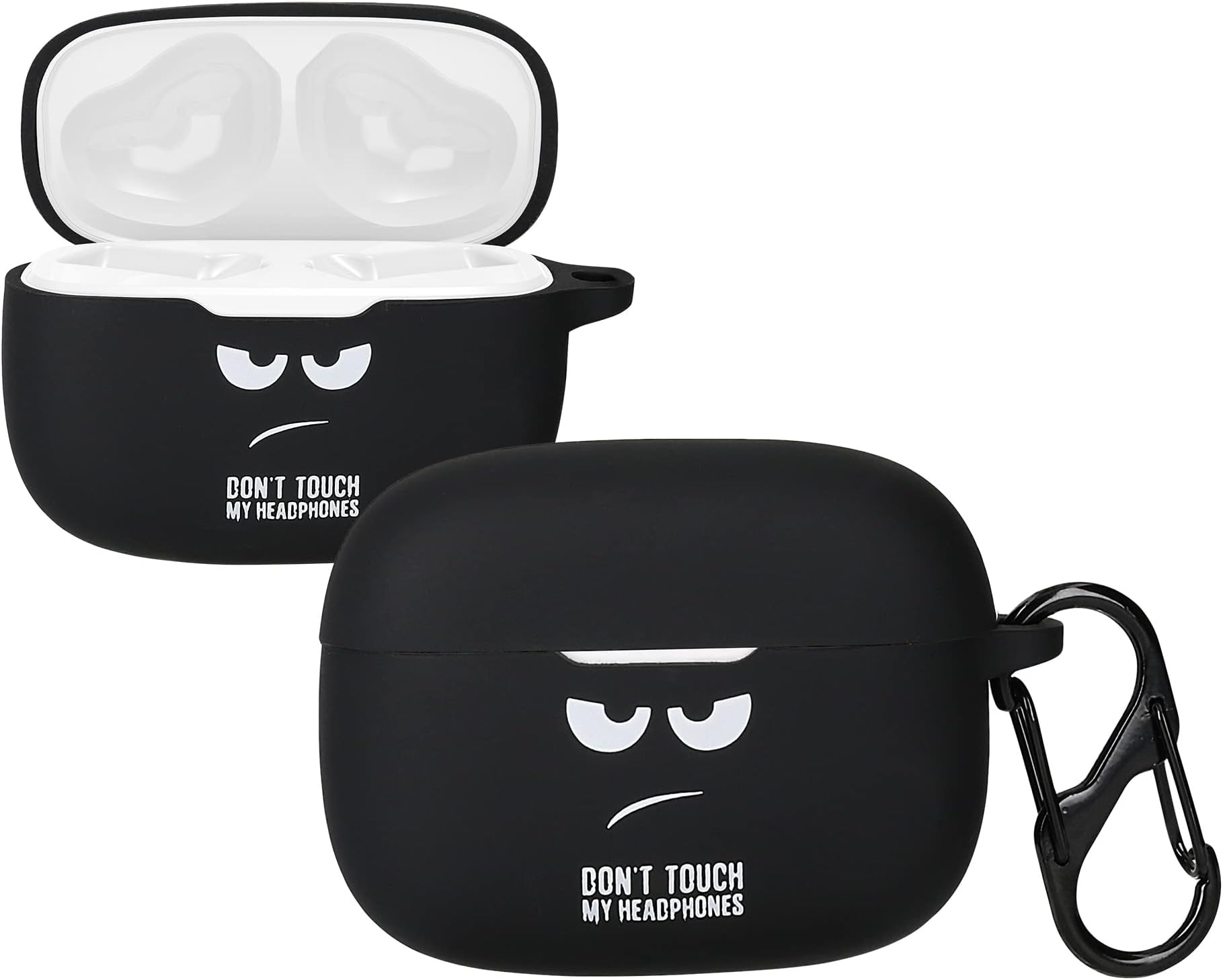 Custodia Silicone Per Cuffie JBL Tune Flex Kwmobile - Con Moschettone, Antiurto, Nero - Foto 6