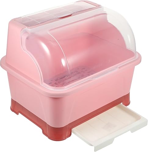 Luxshiny Escurridor de vajilla con tapa de cocina, escurridor de platos, organizador de cubiertos, soporte para palillos, escurridor de platos