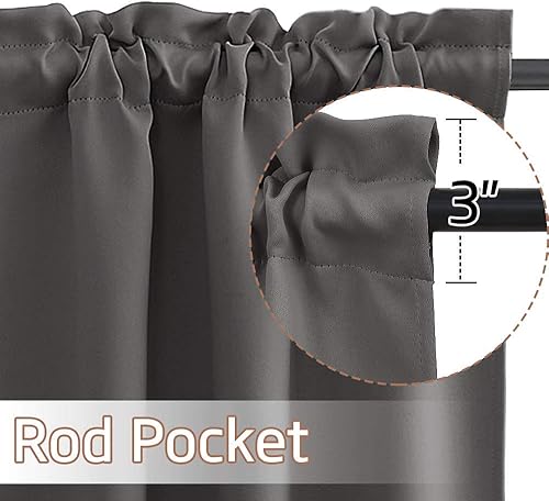 Miniatura 2 de NICETOWN Cortinas de cocina sobre el fregadero, cortinas cortas estilo granja para ventana pequeña, 30 pulgadas de largo + 1.6 pulgadas, bolsillo