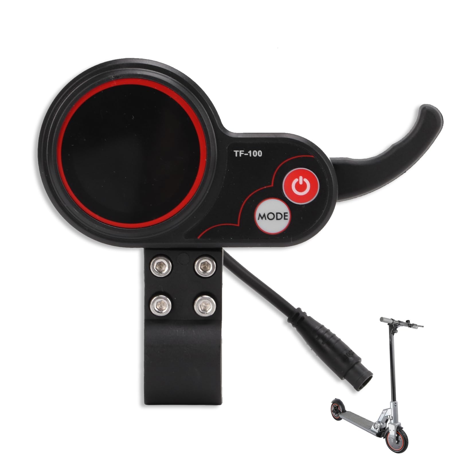 HERCHR 48V TF-100 Electric Scooter Display Panel, 6 Pin Waterproof Connector LCD Controller Dashboard Instrument Replacement Compatible with M4 Scooter, Fits 22.2mm Handlebar