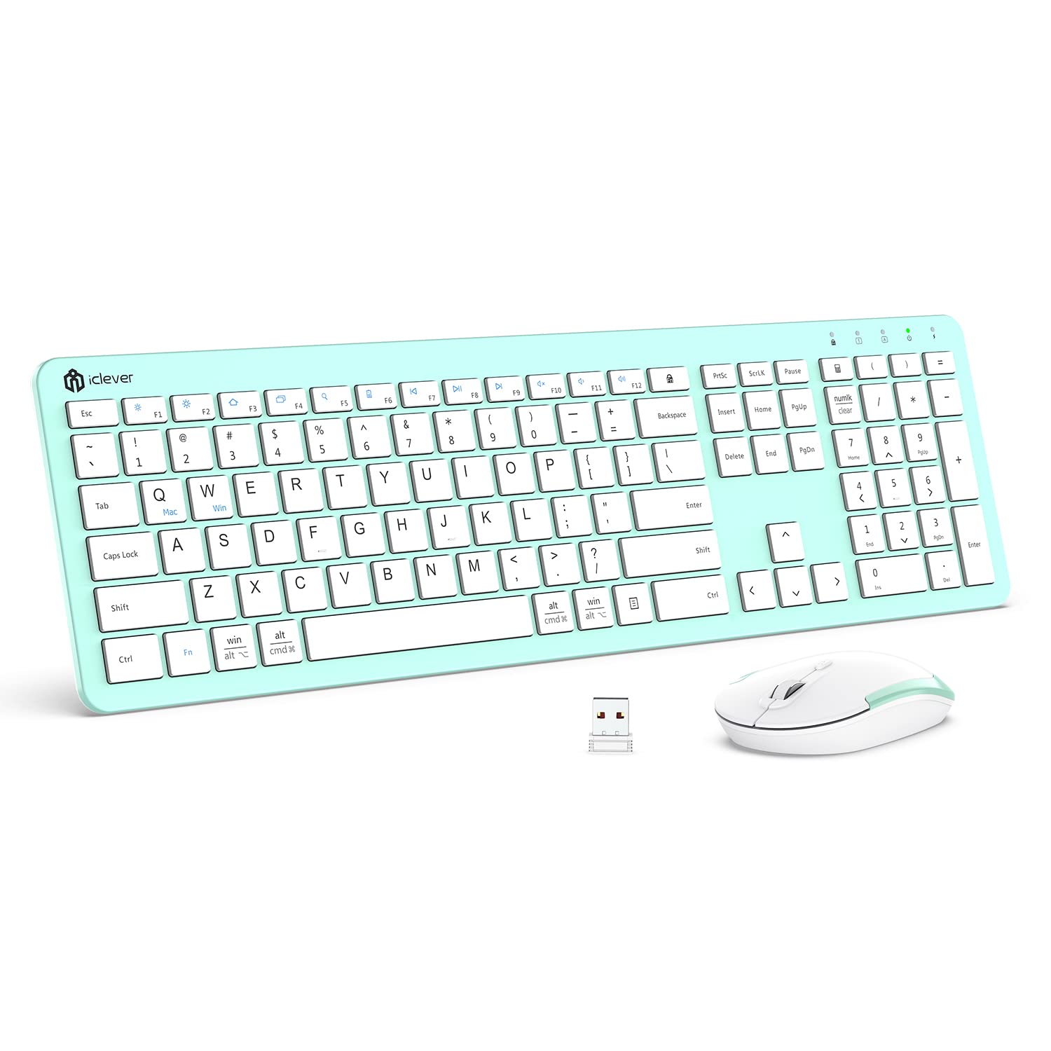 Buy iClever GK08 Wireless Keyboard and Mouse Rechargeable Wireless