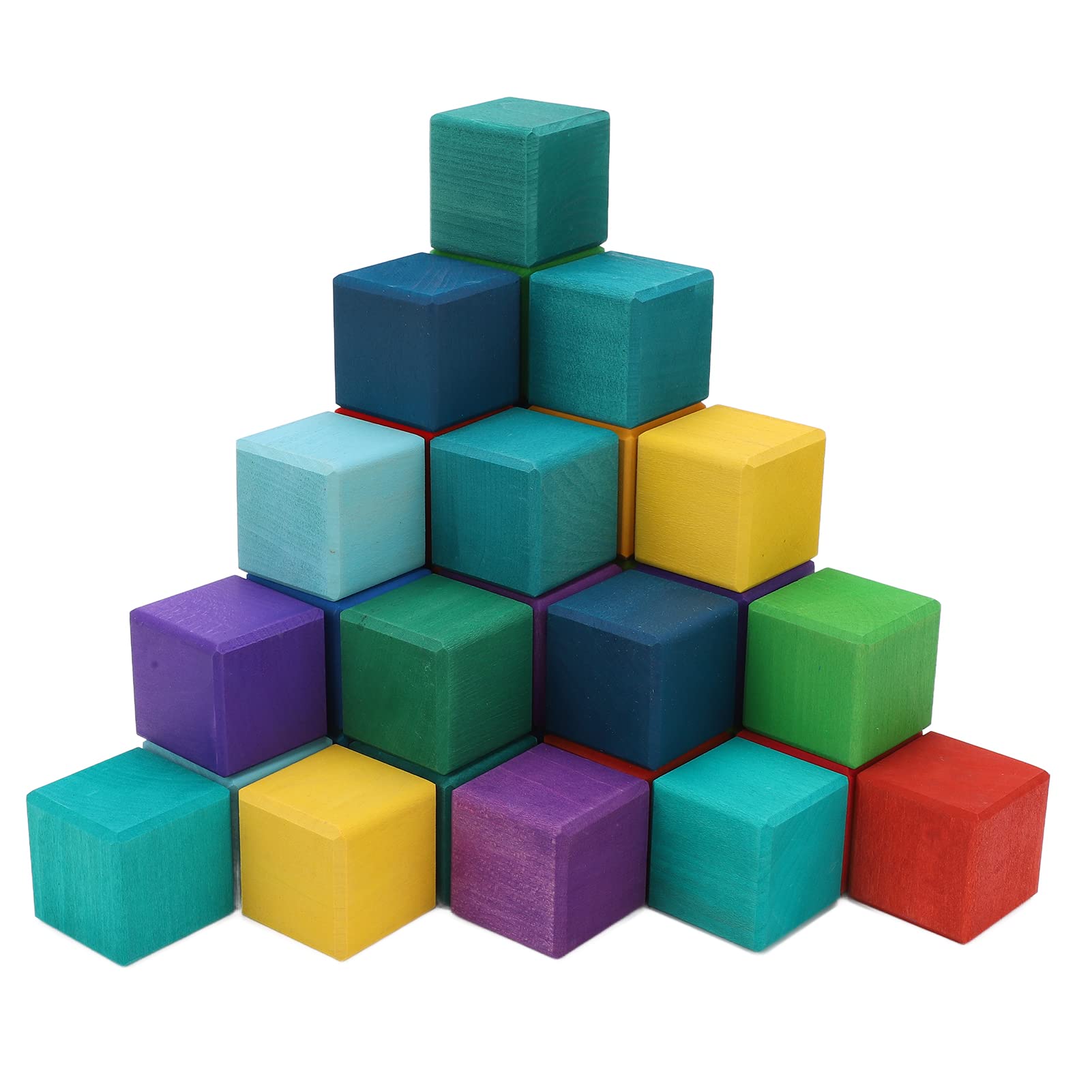 Blocchi di Costruzione in Legno Colorati Impilabili Blocchi Cubici Durevoli con Struttura Dura per Bambini Materiale Educativo per il Gioco Cubi Colorati Set di di Costruzione in Legno