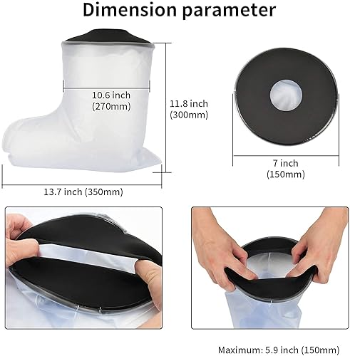 Miniatura 2 de Cubierta impermeable para adultos, para ducha, protector de pie para mantener los vendajes y yesos secos