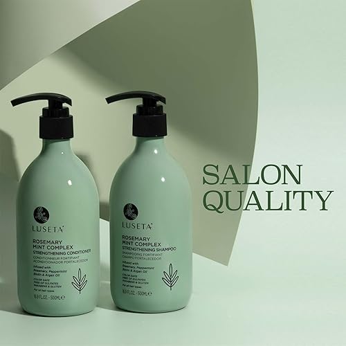 Miniatura 3 de Luseta Champú y acondicionador fortalecedor de menta y romero que proporciona nutrición y suavidad para cabello fino, reduce el encrespamiento y