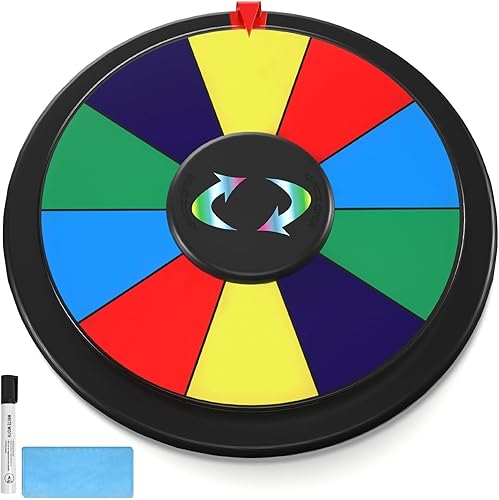 Rueda giratoria de premio de 10 pulgadas Spinner de mesa colorido de doble cara Gira la rueda de ruleta para carnaval, feria comercial, gana