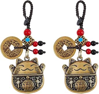 Photo du produit : Superfindings, 2 porte-clés Maneki Neko à suspendre