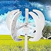 Generador de turbina eólica de 600 W 24 V, farol vertical, 5 hojas, turbina eólica con controlador, color blanco