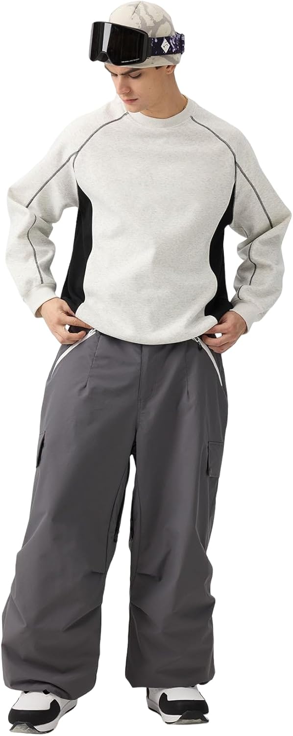 GSOU SNOW Women Men Baggy Ski Pants Loose Snowboard Pants Insulated Snow Pant Waterproof Windproof Outdoor Sport - Image 4