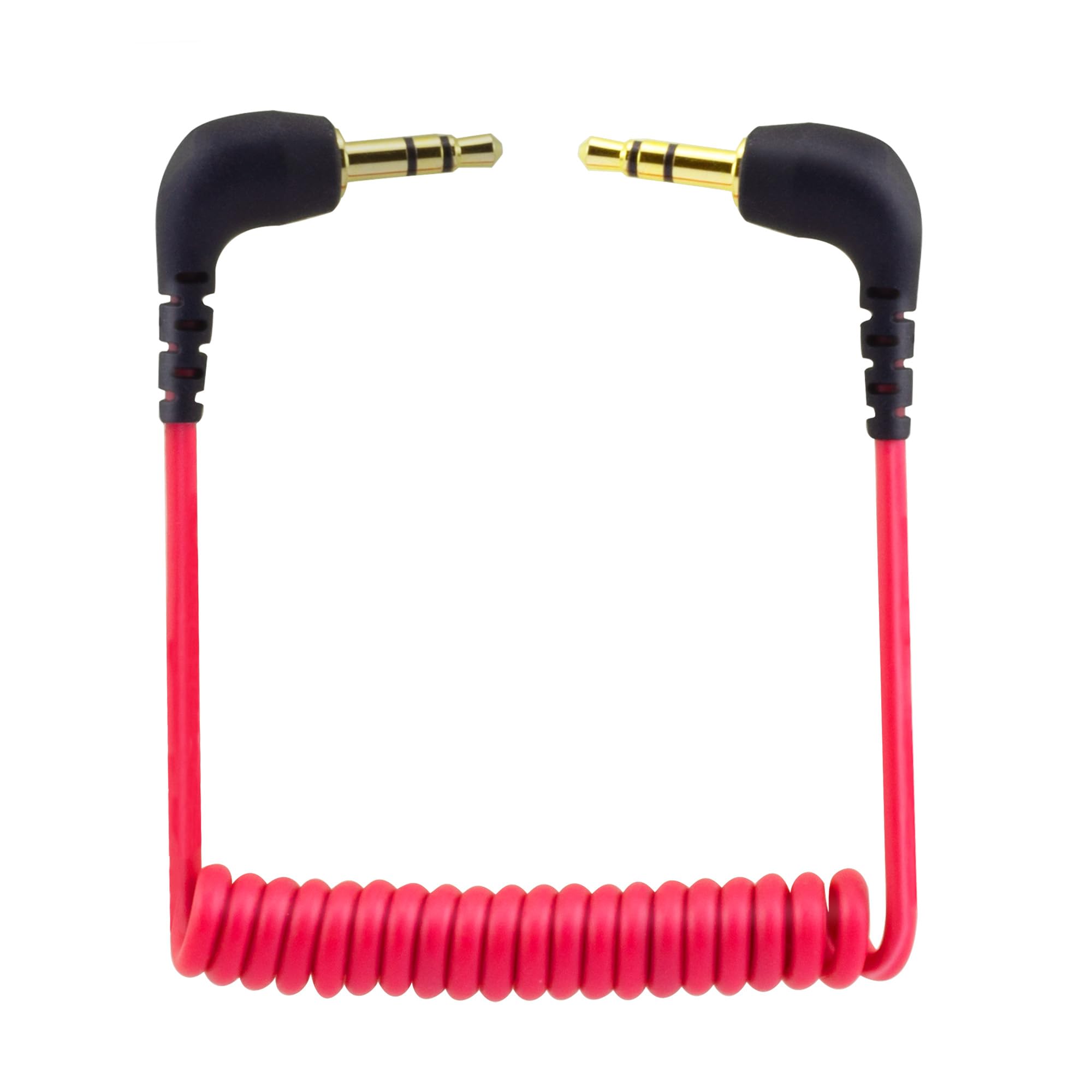 3.5mm to 3.5mm TRS to TRS Cable for Hollyland Lark M1/ M2 / MAX / 150 / M1 Duo/MAX Duo Wireless Mic to DSRL Cam Coiled Cord Adapter