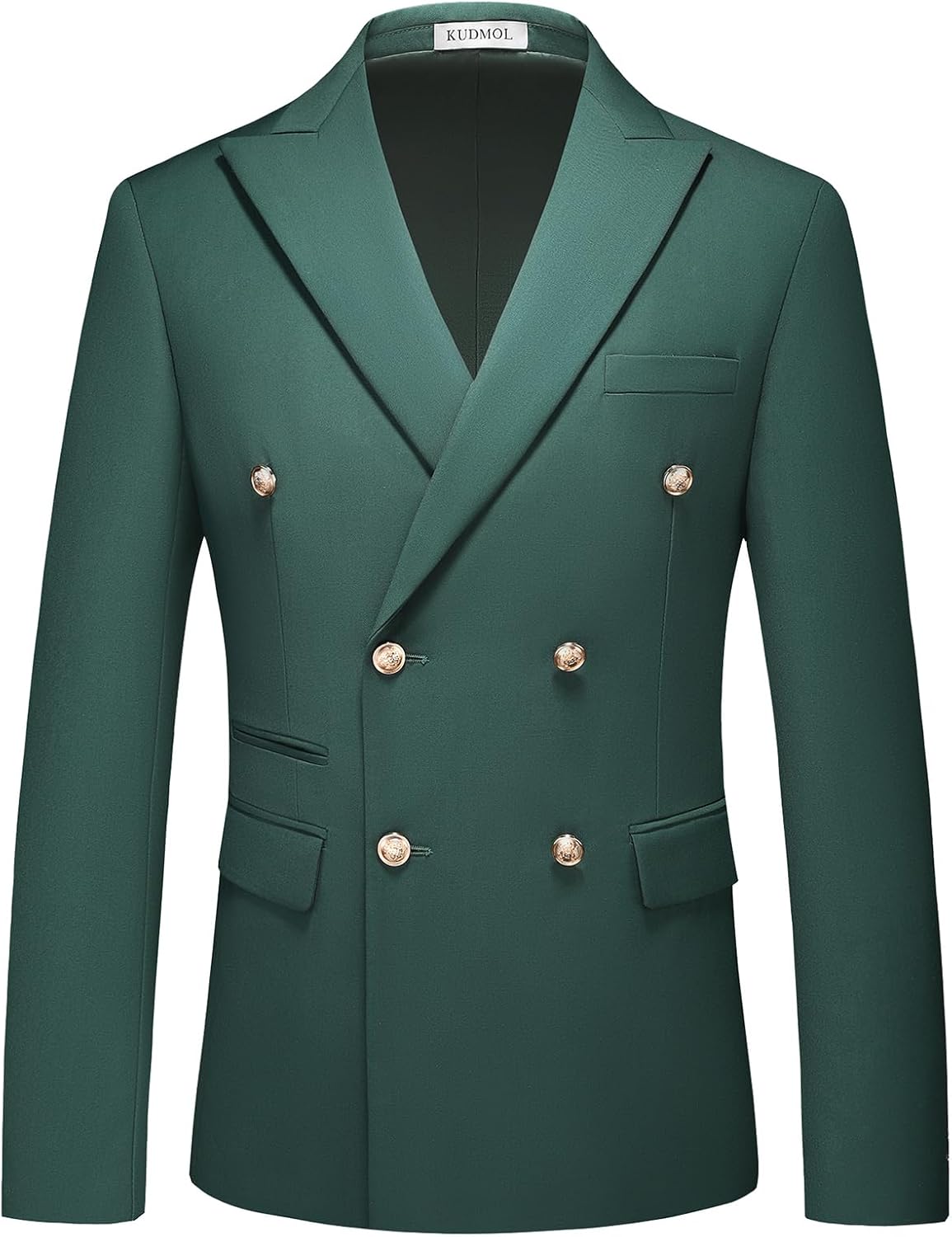 Suit for Men Solid Double Breasted 2 Piece Tuxedo Set Regular Fit Peak Lapels Jacket and Pants - Image 2