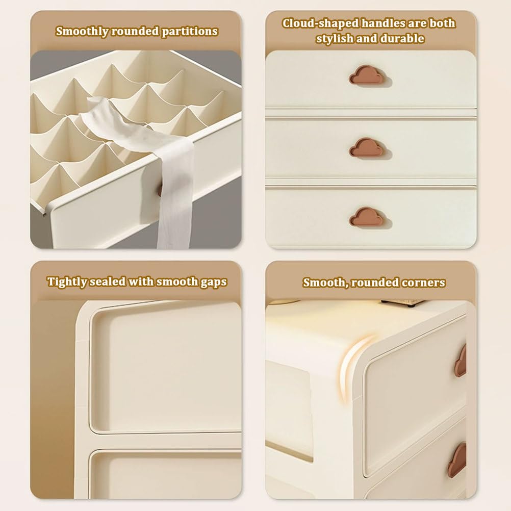 Organiseur de tiroir pour sous-vêtements – Bacs de rangement pour chaussettes, soutien-gorge, cravates et ceintures – Boîte de rangement pour vêtements pour une organisation propre et bien rangée
