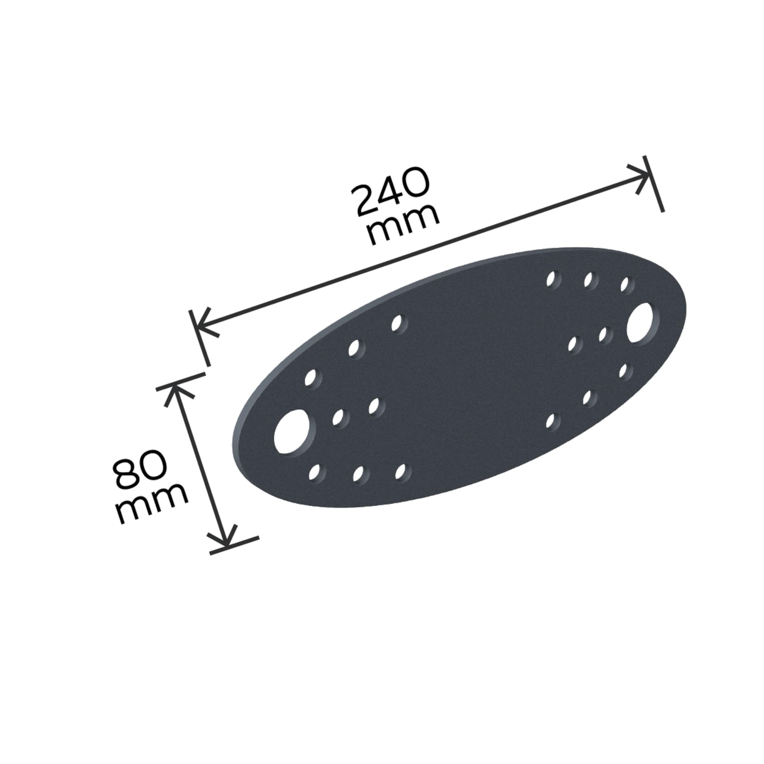 Alberts 333829 Piastra Forata, plastificata Grigio Grafite