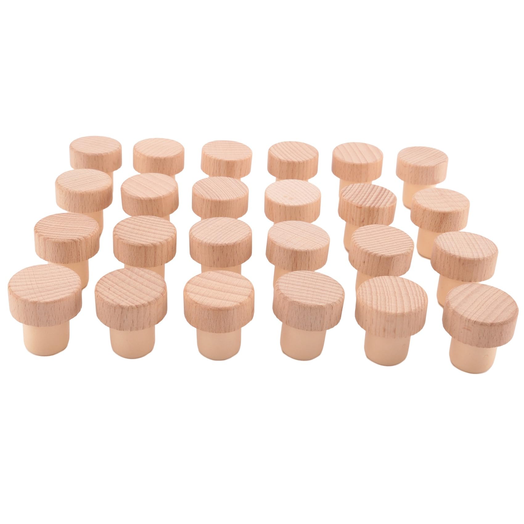 CTRLZS 24Pc Wine Bottle Corks T Shaped Cork Plugs for Wine Cork Wine Stopper Reusable Wine Corks Wooden and Rubber Wine Stopper