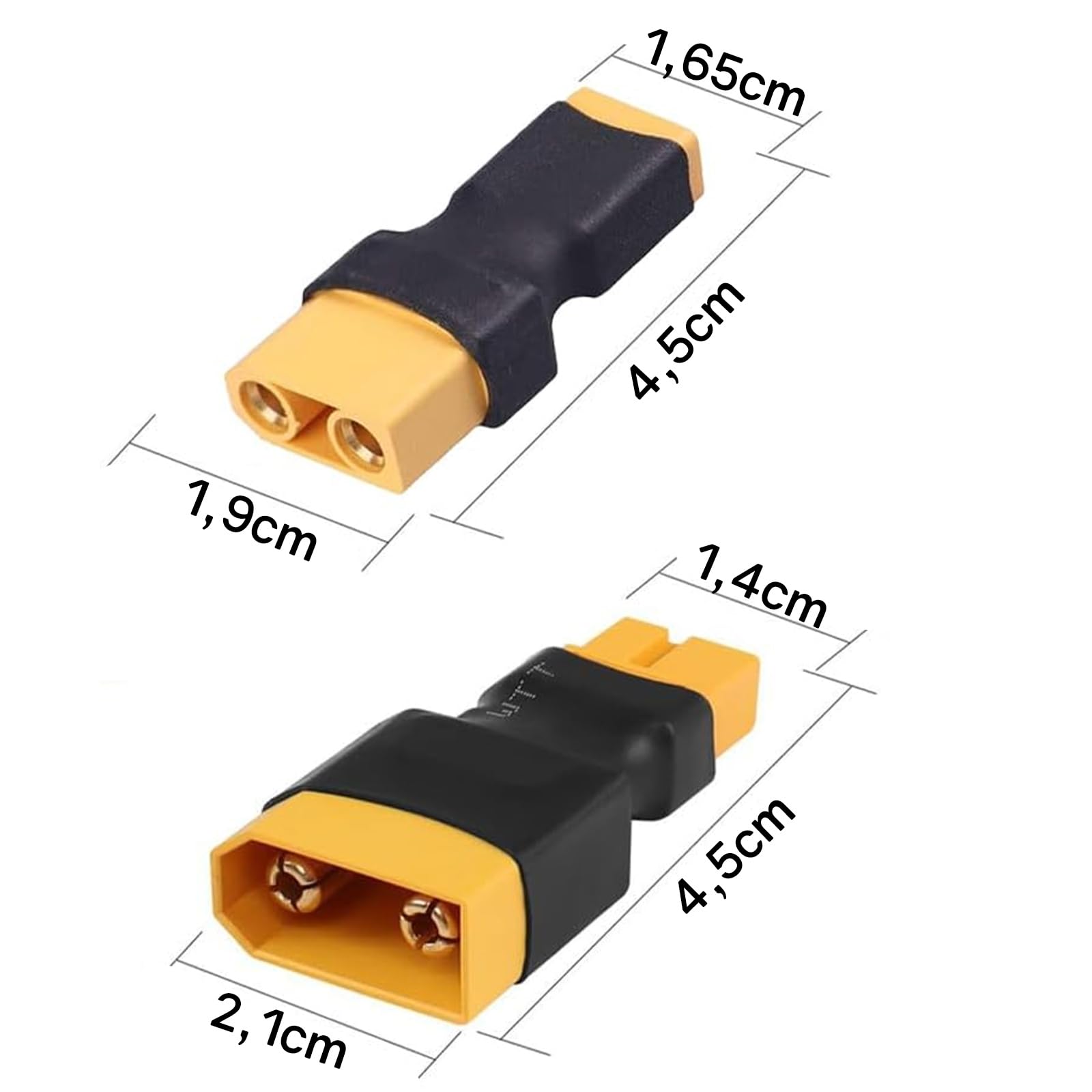 Powice 2 sztuki XT90 do XT60 adapter wtyczki, XT90 wtyczka do gniazda XT60