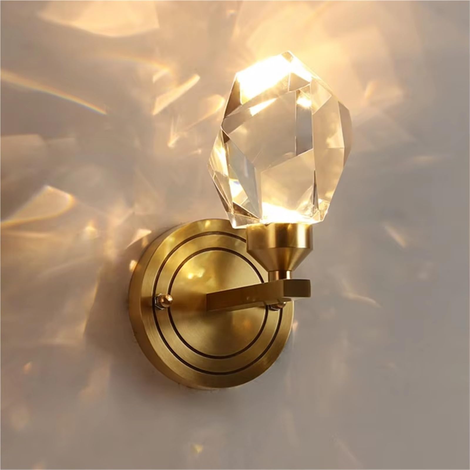 ASerZenith Modern Crystal Wall Light Led Copper Sconce Light Aisle Atmosphere Lamp Stair Wall Light For Parlor Bedroom Hotel,Warm White