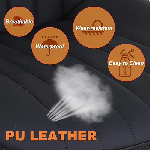 Miniatura 4 de Juego de 2 taburetes de bar, taburetes de bar giratorios de altura de mostrador con respaldo, sillas de bar ajustables de piel sintética, moderno