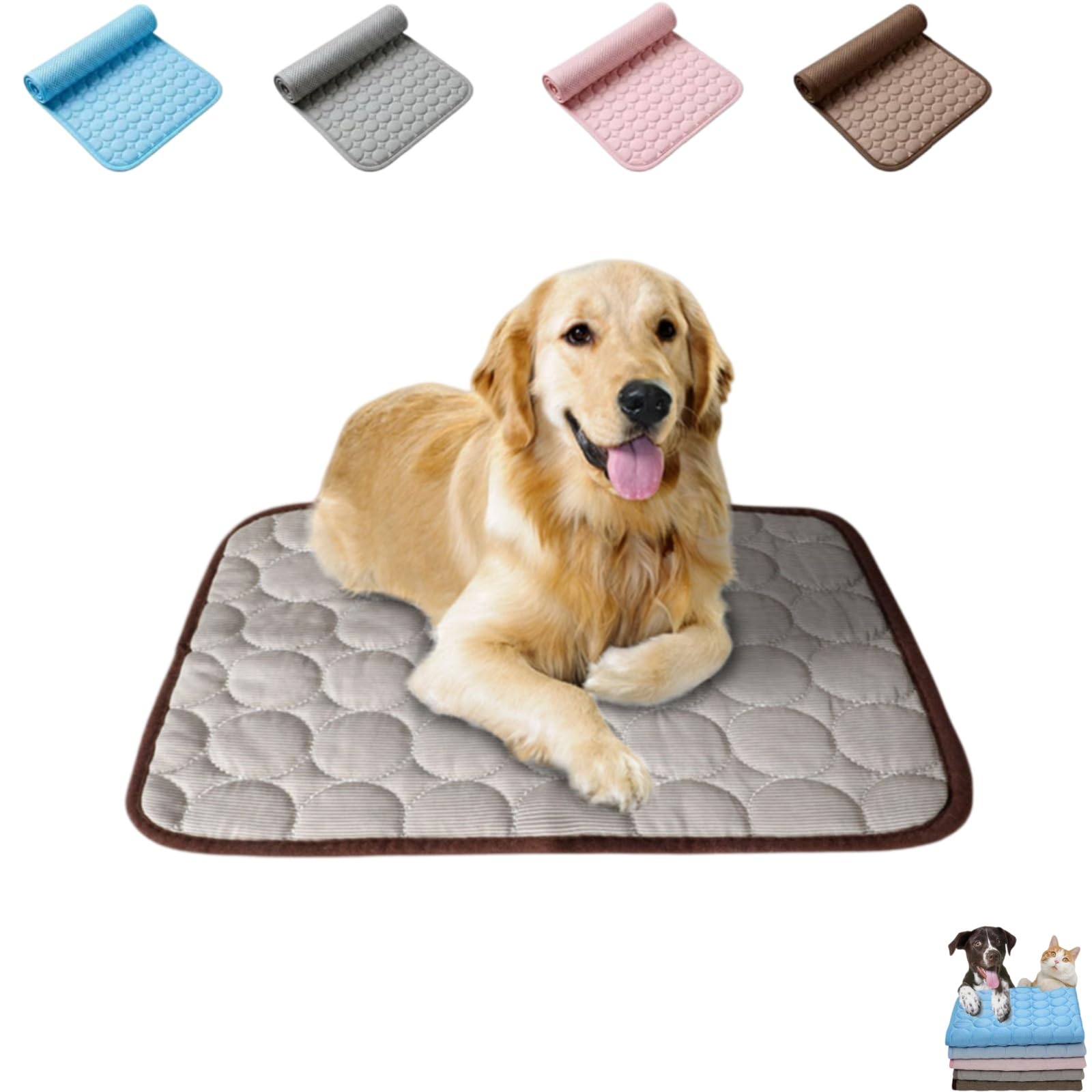 The Dog Hub Arctic Cooling Dog Mat, Self Cooling Foldables Mat for Dogs Cats (Coffee,XL-100X75CM)