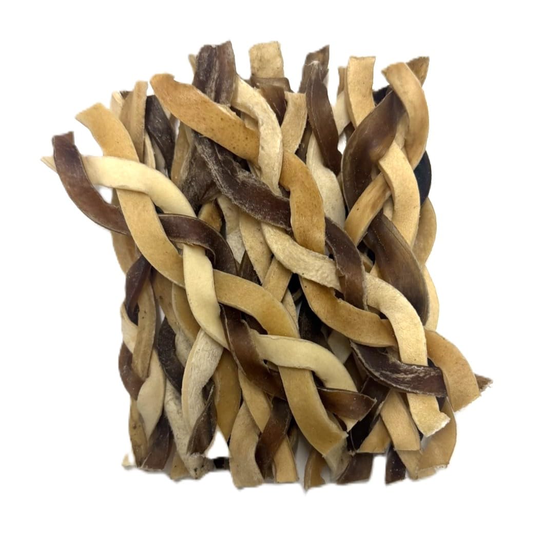 Maltbys' Stores 200g Braided Buffalo, Camel & Lamb Skin 100% Natural Dog Treat Chews