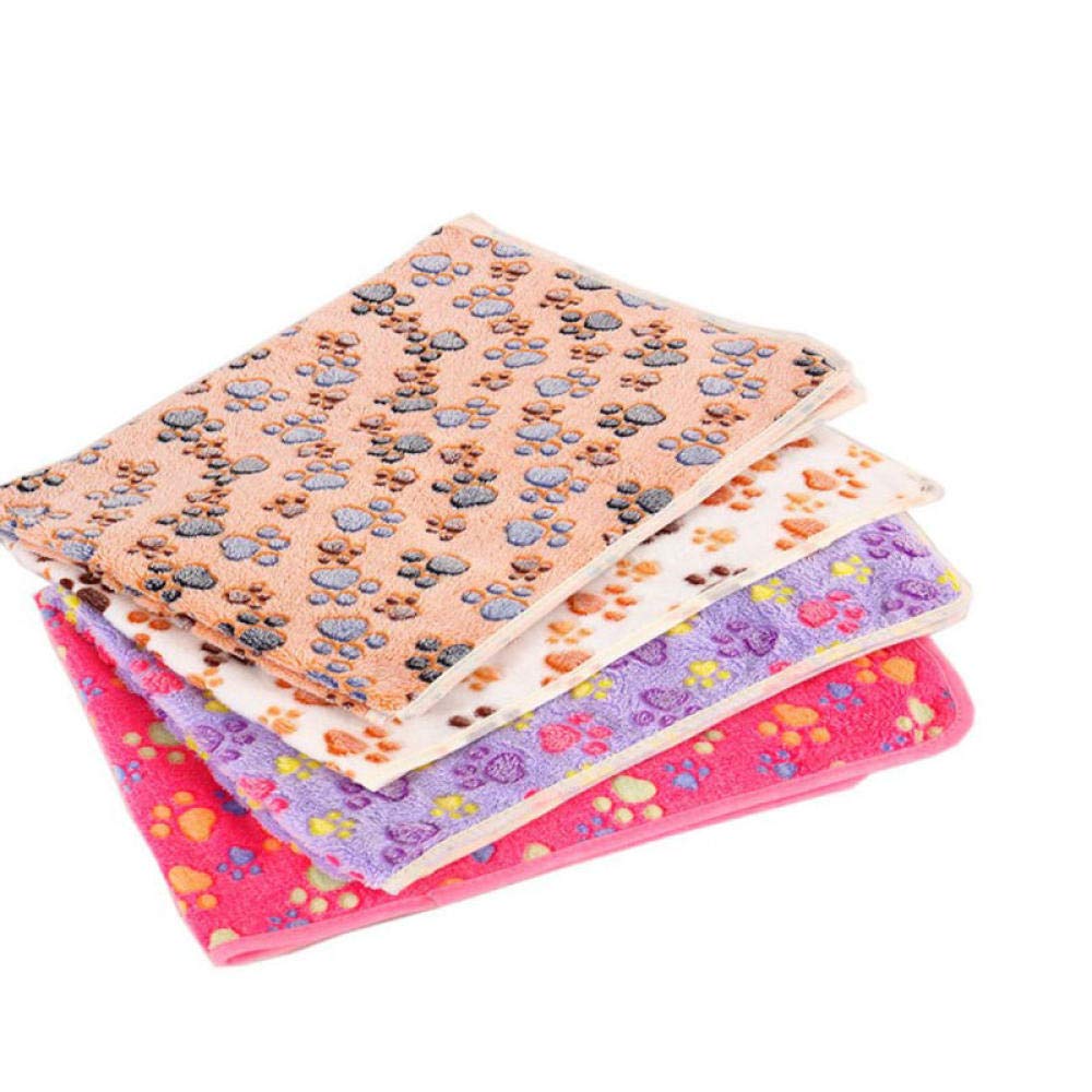Coperta per Cani 40X60cm Cat Dog Bed Mats Morbida Flanella in Pile Stampa del Piede Coperta per Animali Domestici Calda Coperta per Letti Materassino per Cane Gatto 2Pz A