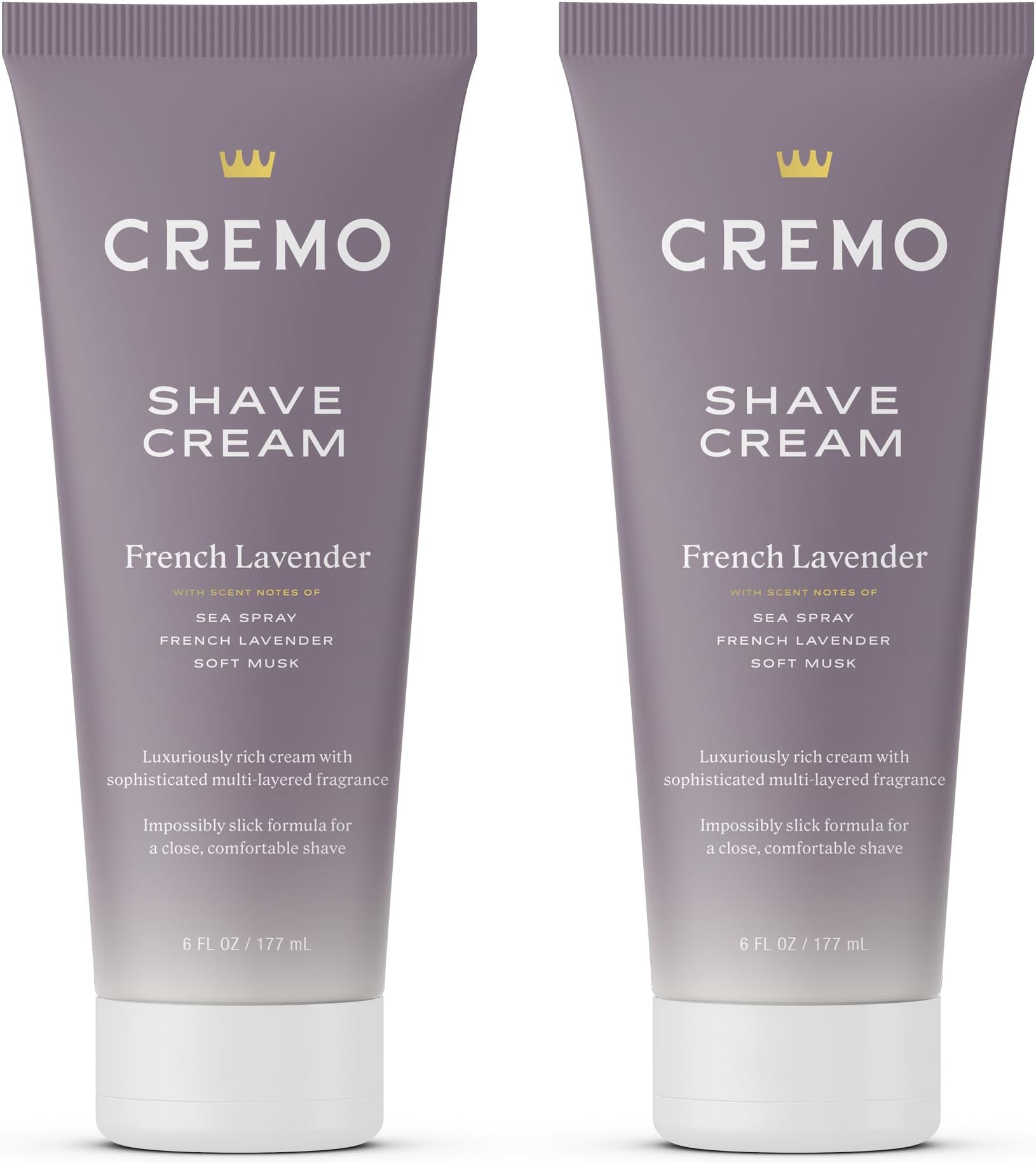 Cremo Womens Shaving Cream Sensitive Skin, Moisturizing, French Lavender, Ultra-Slick Shave Cream for Women, Fights Nicks, Cuts and Razor Burn, 6 Fl Oz (Pack of 2)