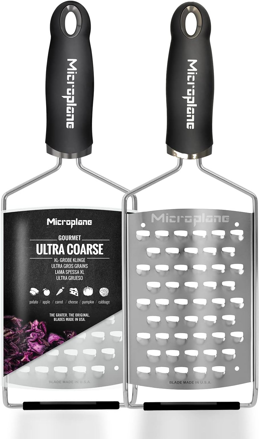 Gourmet Series Ultra Coarse Grater - Stainless Steel Durable Cheese & Vegetable Grater with Non-Slip Handle for Kitchen, Professional Chef Tools & Equipment