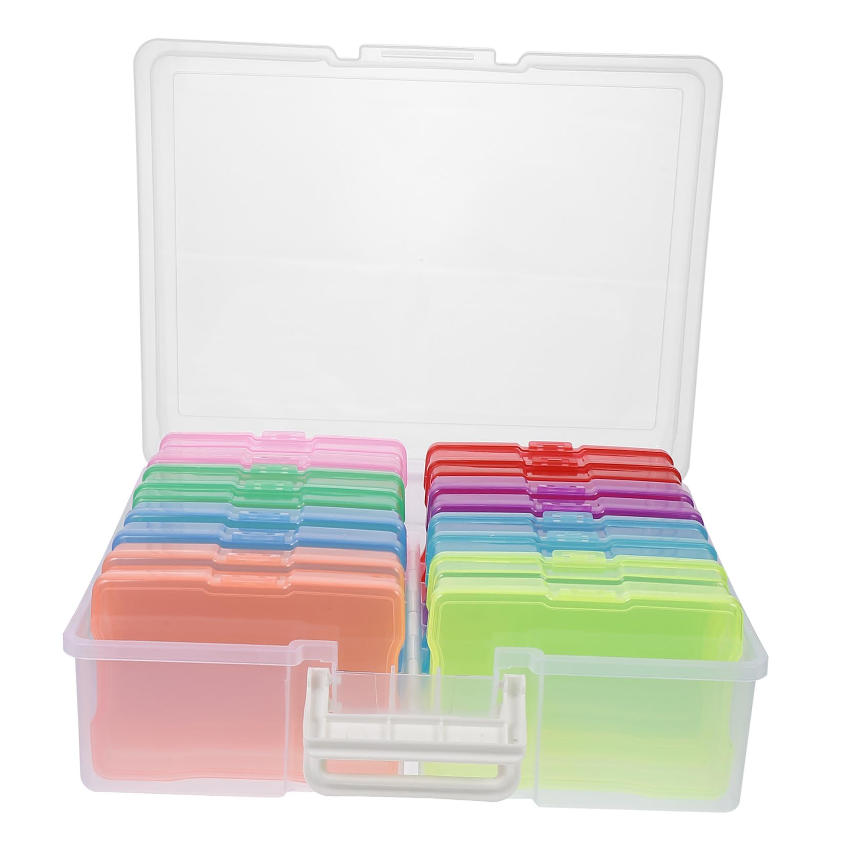Abaodam Caja Organizadora de Fotos 4x6 Pulgadas, Estuche Grande para Manualidades Cierre Seguro, Plástico Libre de Ácido, Resistente y Portátil para Almacenamiento y Conservación