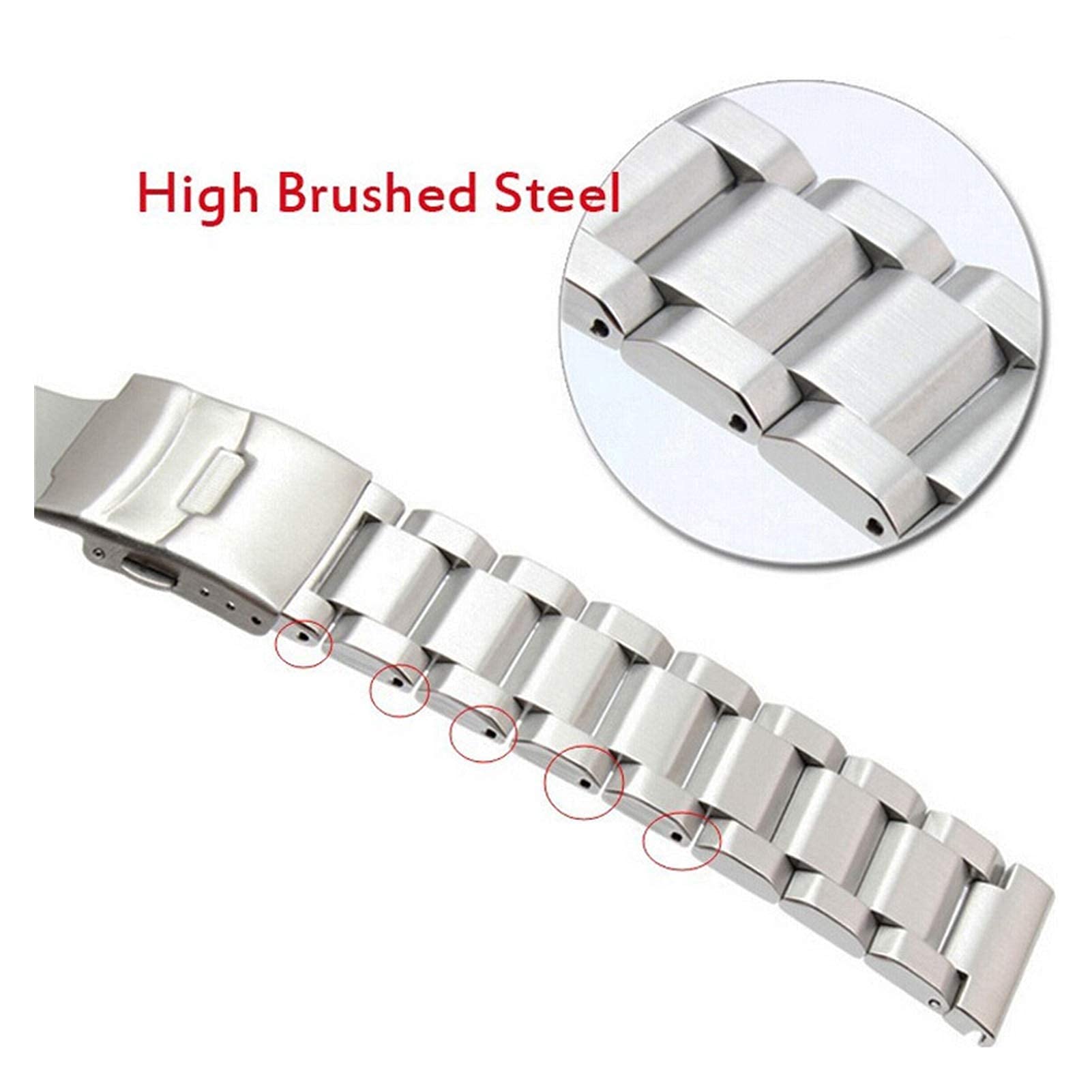 Bracelet en Acier Inoxydable de Montre 18 mm 20 mm 22 mm Bandes métalliques Lien Lien Accessoires en Or Noir Bleu