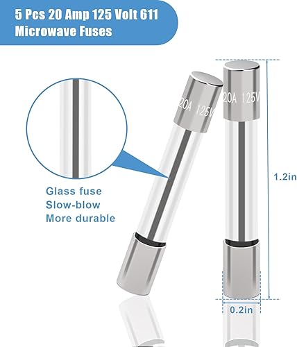 Miniatura 5 de 5304509451 Fusible de microondas para GE, Frigidaire, Kenmore Microondas, 20 Amp 125 Voltios-Reemplaza 1810711, EA3486694, PS3486694, AH3486694,