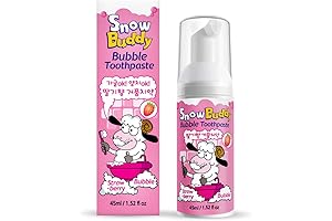 SnowBuddy Foam Toothpaste Kids Strawberry Flavor - Preserves Healthy Teeth & Gums...