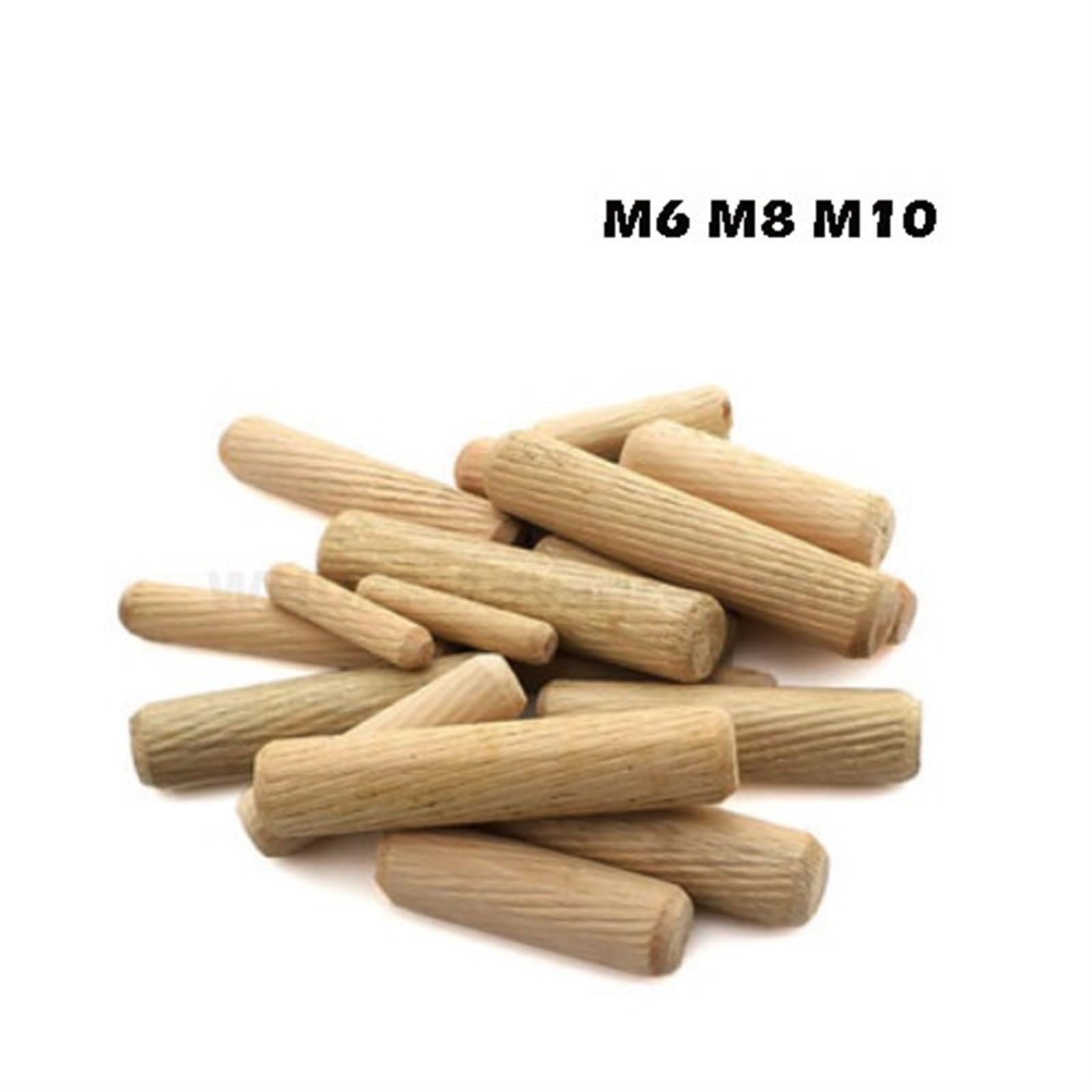 Bâtonnets en bois pour loisirs créatifs Assortiment de chevilles en bois, rainurées M6 M8 30 mm 40 hêtre, paquet 100(M8 40mm)