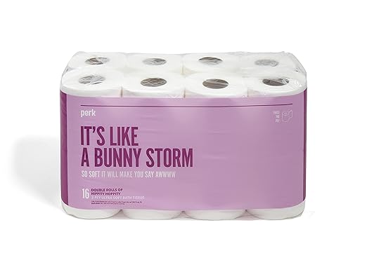 Staples Perk 2-Ply Ultra Soft Toilet Paper, Septic Safe Tissue Rolls, 154-Sheets Per Roll, 16-Pack, White