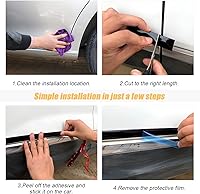 Vista 5 de Tiras cromadas para interior de automóvil, tiras cromadas de 16.5 pies para automóviles, tira de borde cromado de cuerpo lateral, moldura cromada