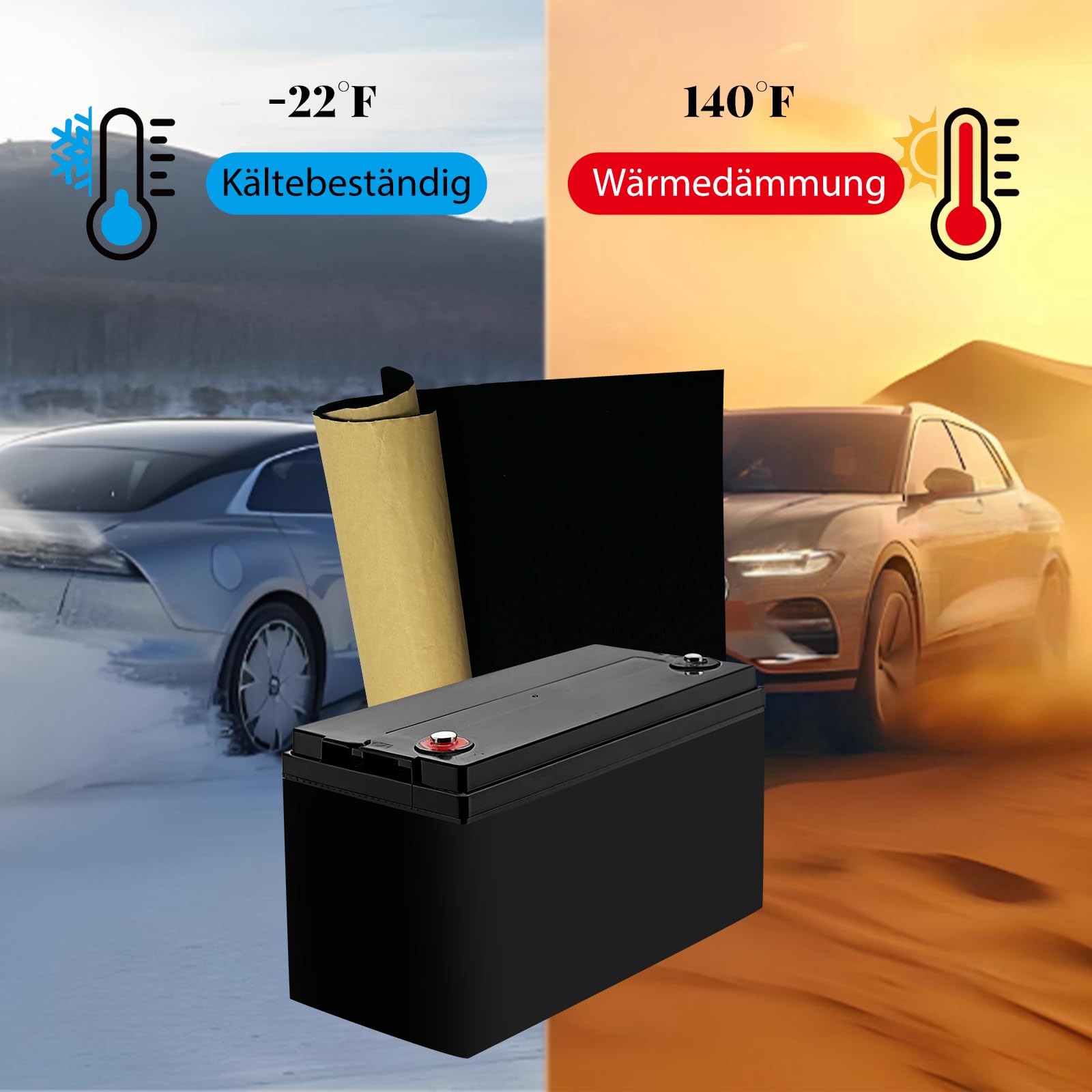Kit d'isolation de batterie, 102 x 18 cm, housse de protection pour
