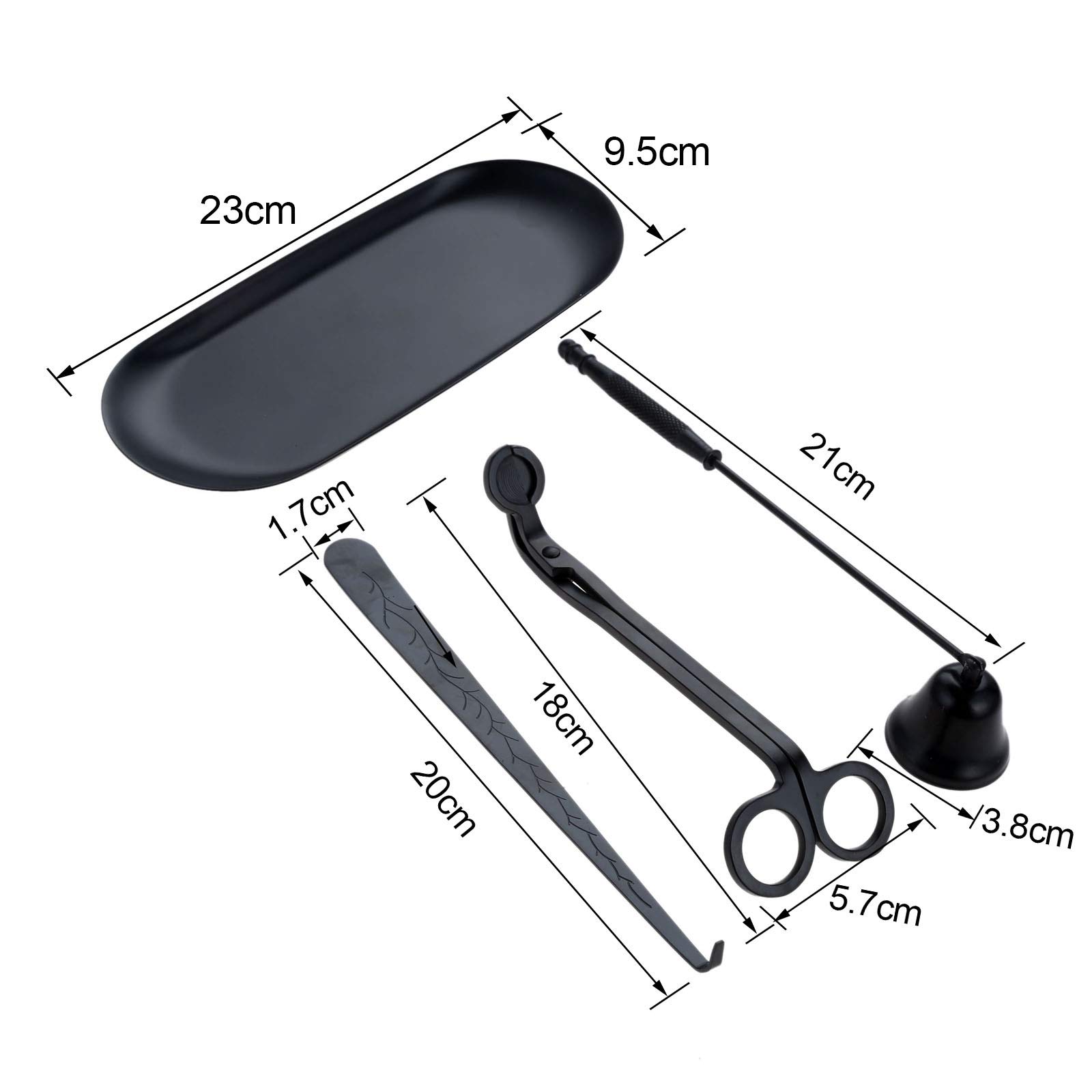 MUXSAM 4 in 1 Candle Accessory Set, Candle Wick Trimmer, Candle Snuffer, Wick Trimmer, Candle Wick Dipper, Storage Tray Plate, Candle Care Tools Gifts for Candle Lovers(Bronze)