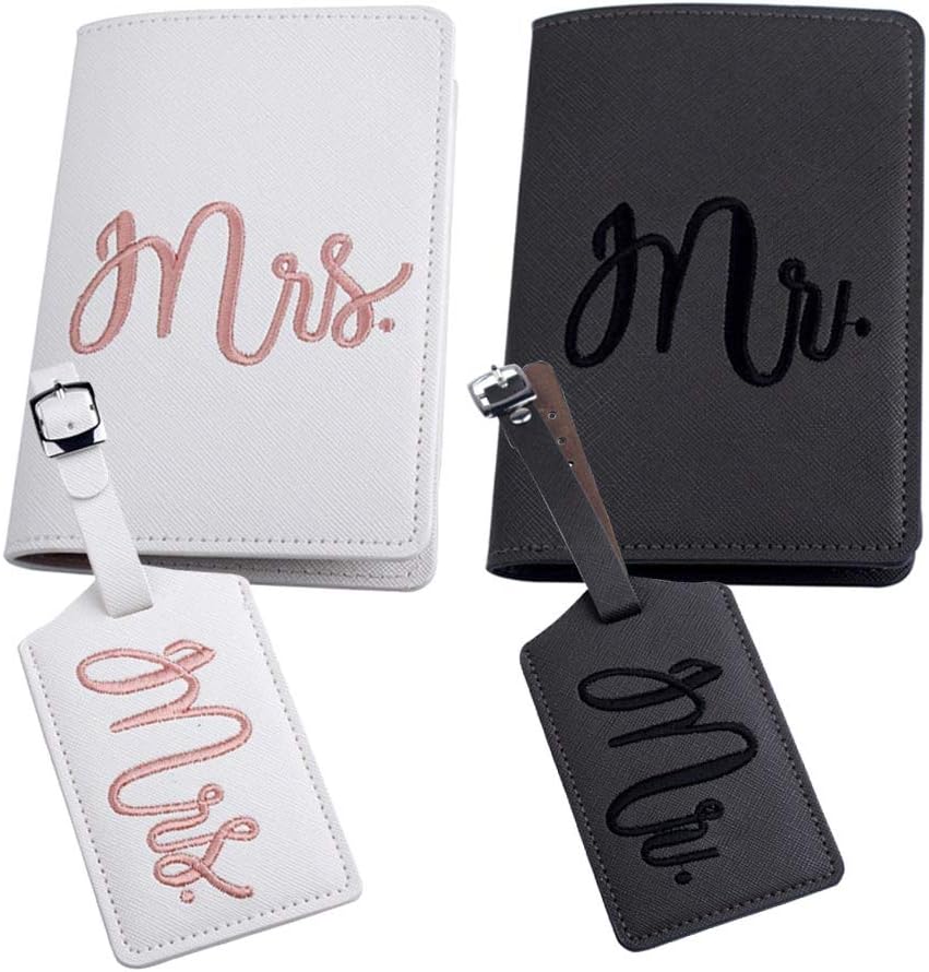  | Snogisa Passport Wallets Travel Holder Set,Honeymoon gift, Slim Passport Case Covers and Organizer Slots Couple Travel Luggage Tags Passport Cover - Wedding Bridal Shower Gift | Passport Covers