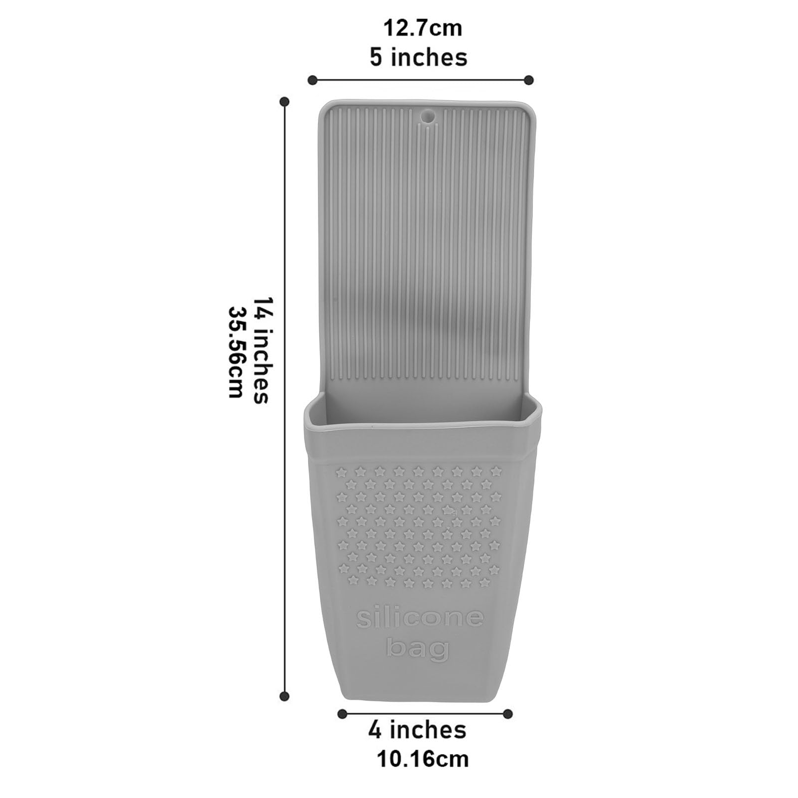 Brrnoo Halterung für Stylinggeräte, Silikon-Lockenstabhalter, Zubehör für Dauerwellen, Glätteisen, Hitzebeständige Silikontasche mit Starkem Saugnapf (GRAY)