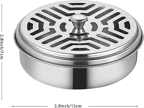 Miniatura 2 de BO SHER - Soporte portátil para bobinas de mosquitos para 2 unidades, para incienso, sándalo, con asa, quemador de incienso ignífugo para el hogar,