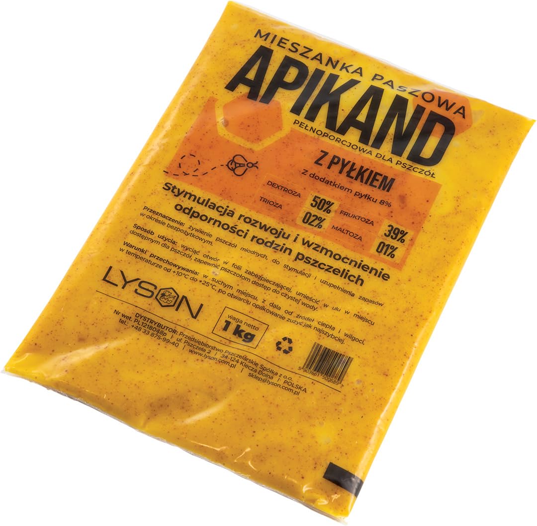 LYSON Apikand Nourriture pour Abeilles avec Pollen Pâte à Sucre Gâteau au Sucre Pâte à Nourrir Fournitures d'apiculture Aminés Essentiels Ruche Pâteuse Apiculture Miel 5x1kg