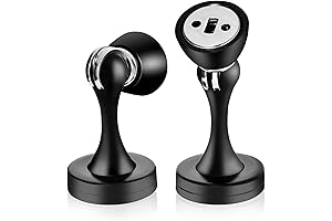 HOMOTEK Magnetic Door Stopper, Magnet Door Stop Heavy Duty & Rubber Tip (Black)